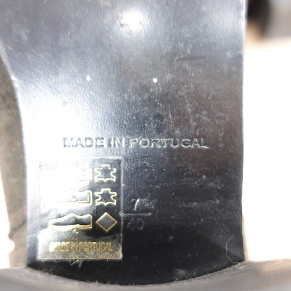 Western Brown Boots Women 7 Ankle Booties Heeled Studded Harness Pull On‎ Rodeo - Picture 11 of 13